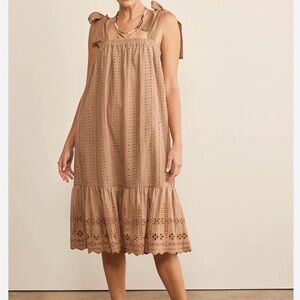 Elegant Tan Sleeveless Dress